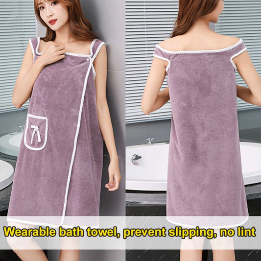 🔥SISTE DAG 50 % RABATT🔥Ensfarget korallfarget fleecebadekåpe for kvinner