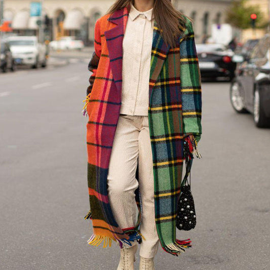 Ideell Gave-Fargekollisjon Frynsad Syntetisk Yllekappa