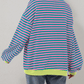 Kvinners stripet genser med lange ermer