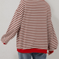 Kvinners stripet genser med lange ermer