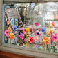 💐Nyttårssalg 50% avslag💞 Fargerik blomsterbukett vindusklistremerke 🖼️ (Klipp til størrelse fritt)