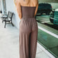 🔥2024 Varmt salg 50% avslag-Off😍 Shoulder Solid Color Smocked Jumpsuit