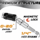 Magnetisk, svingbar bitsspissholder