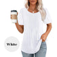 🌈49% rabatt✨Kvinners sommer-T-skjorte med kort erme og plisserte plisseringer
