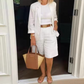 💕Elegant sett med shorts og blazer i lin for kvinner