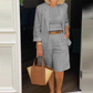 💕Elegant sett med shorts og blazer i lin for kvinner