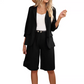 💕Elegant sett med shorts og blazer i lin for kvinner