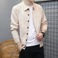 Strikket cardigan med revers for menn