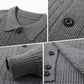 Strikket cardigan med revers for menn
