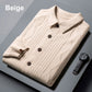 Strikket cardigan med revers for menn