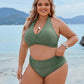 Bikinisett med magekontroll og høy midjestil