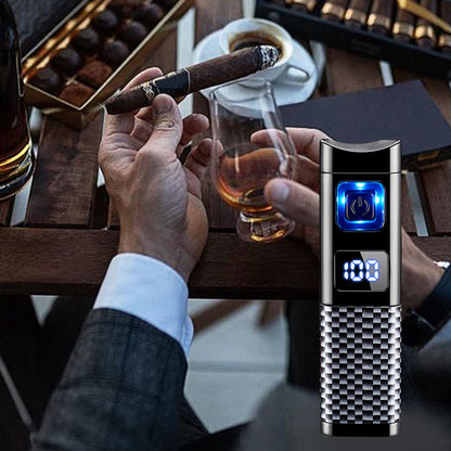 Oppladbar og påfyllbar sigarettenner med LED-display