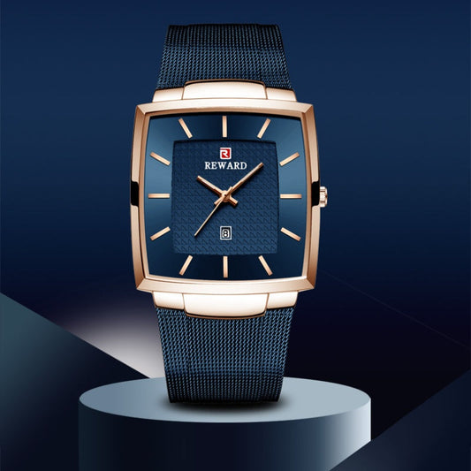 ✨Hot Salg 50 % rabatt🔥Ultratynn kvartsklokke med firkantet nettingbelte for menn