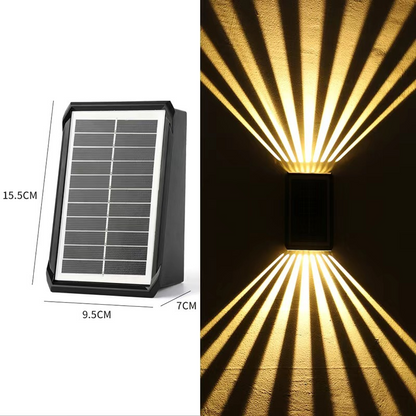 Utendørs vanntett solcellevegg dekorativ spotlight med 4 LED-lys