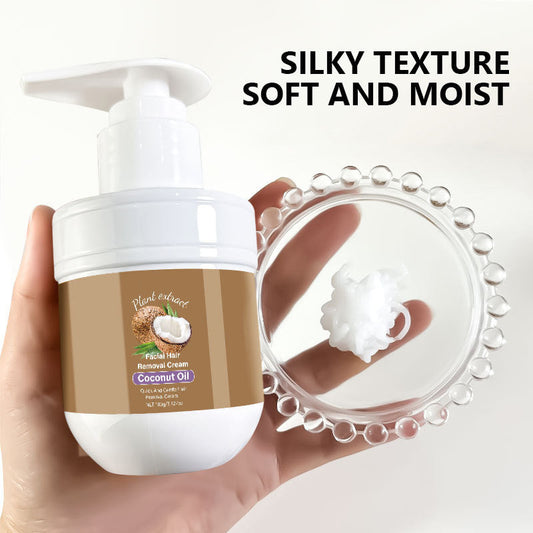 🎁 50 % TIDSBEGRENSET RABATT! 🥥✨ Kokoskrem for hårfjerning i ansiktet – Mild og effektiv 🌿 Passer for bruk på hele kroppen