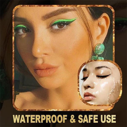 Gjenbrukbare selvklebende eyeliner- og vippeklistremerker med glitter